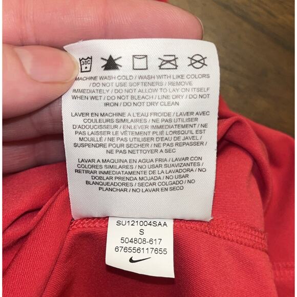 Nike PRO Dri-Fit Womens Sz S Fitted Deep Red/Pink Perforated Racerback Tank Top - Picture 9 of 9